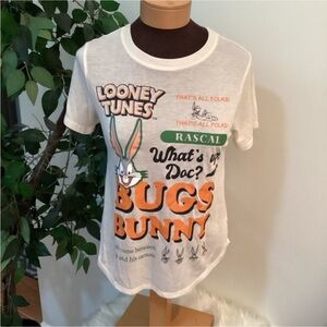 LOONEY Tunes Juniors Medium 7-9 short sleeve t shirt rounded hem hi Lo